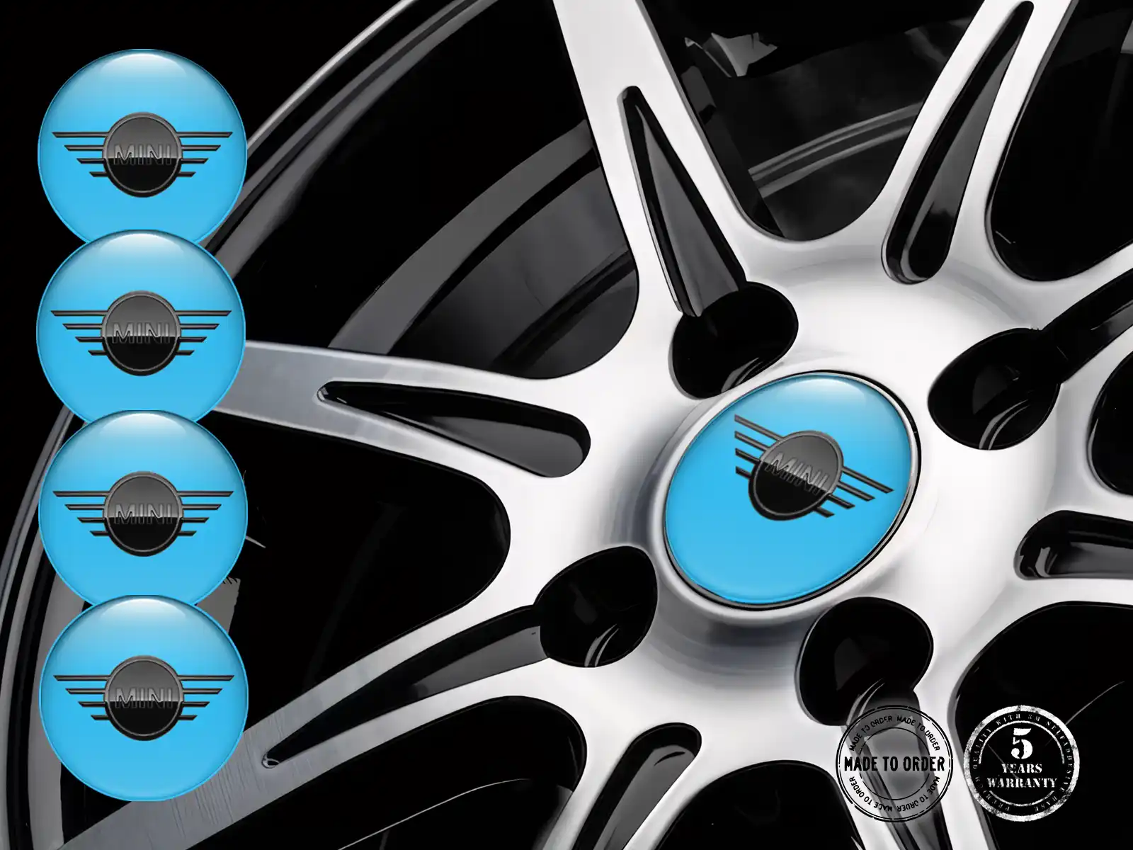 Mini Cooper Wheel Badge Logo Stylish Epoxy Dome